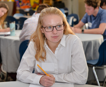 Student at symposium
